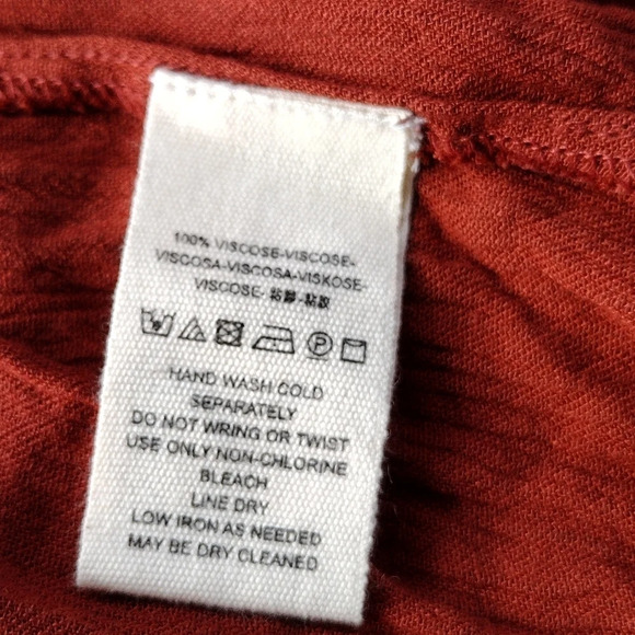 Free People Wild Dreams Embroidered Tunic Top Dress Rust Long Sleeve Peplum S - Picture 7 of 9